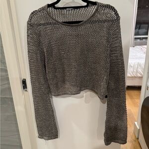 ZARA large silver long sleeve shirt